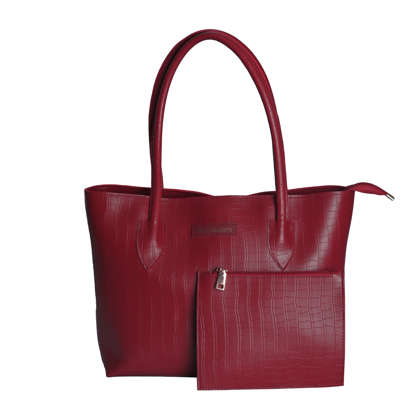 Mehroon Belle Croc Tote Bag