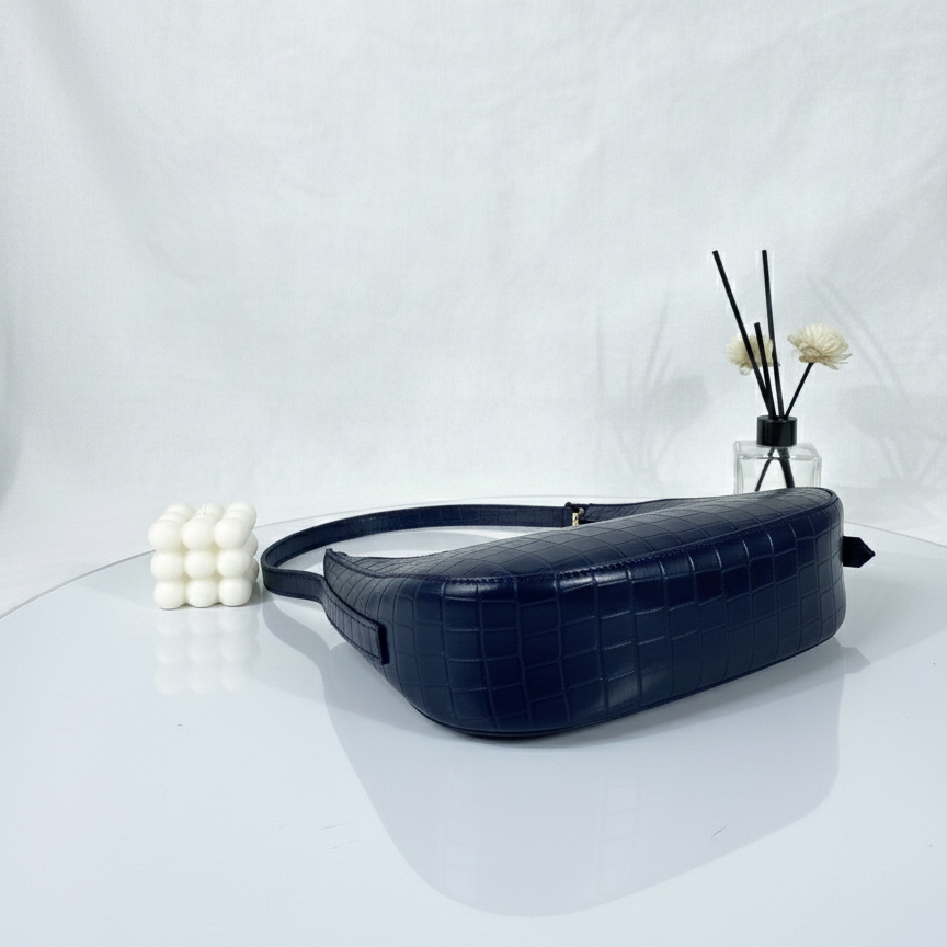Blue Belle Croc Moon Shape Bag