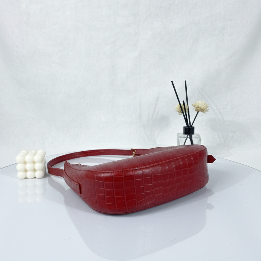 Red Belle Croc Moon Shape Bag