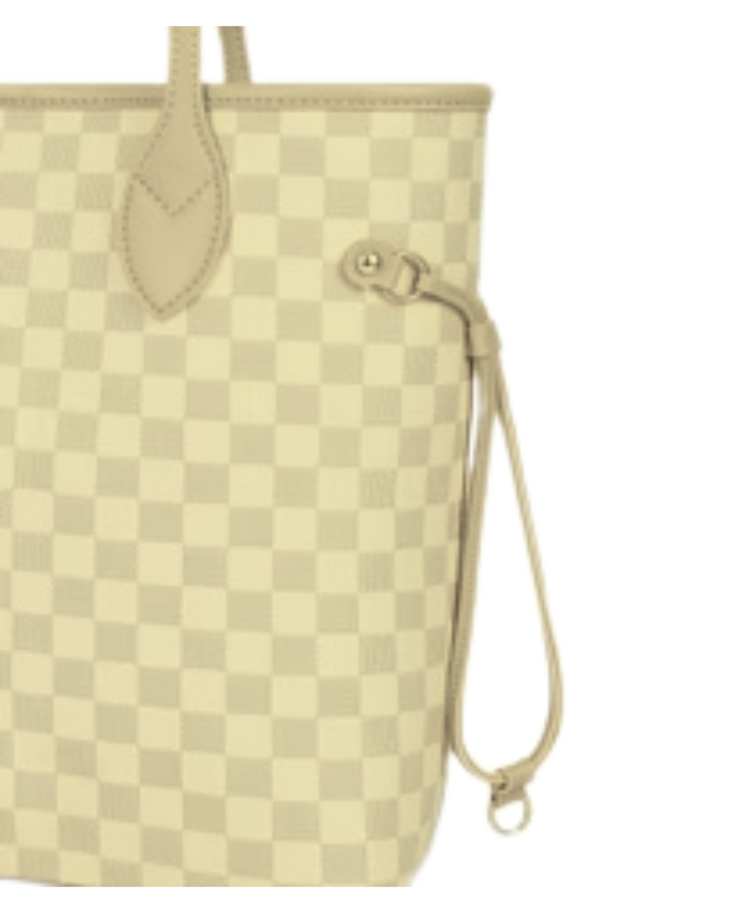 Coffee Checkered Neverfull Tote Bag (Zip Closure)