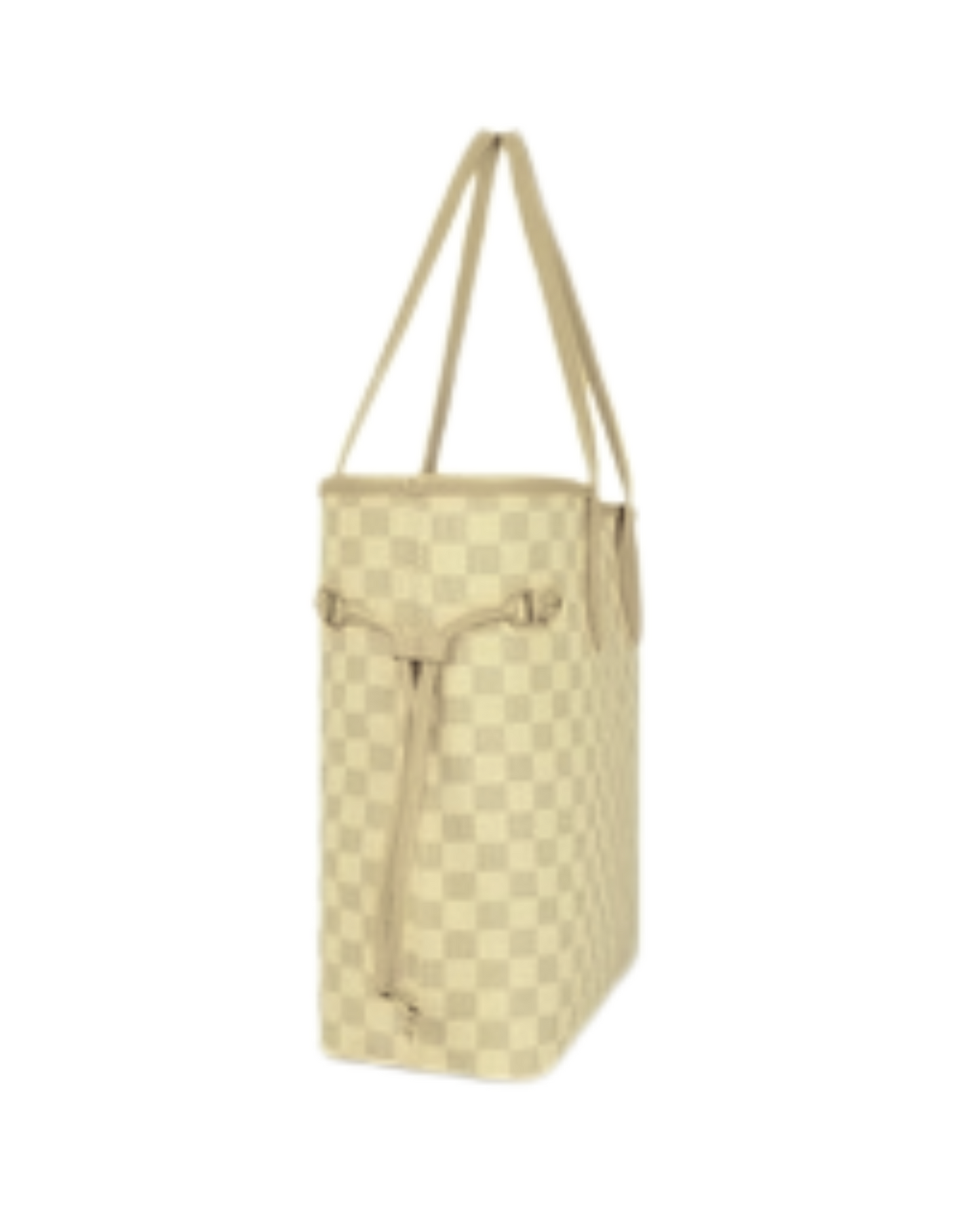 Coffee Checkered Neverfull Tote Bag (Zip Closure)
