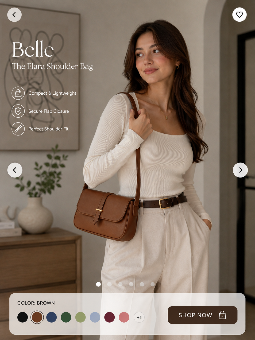 Brown Belle The Elara Shoulder Bag