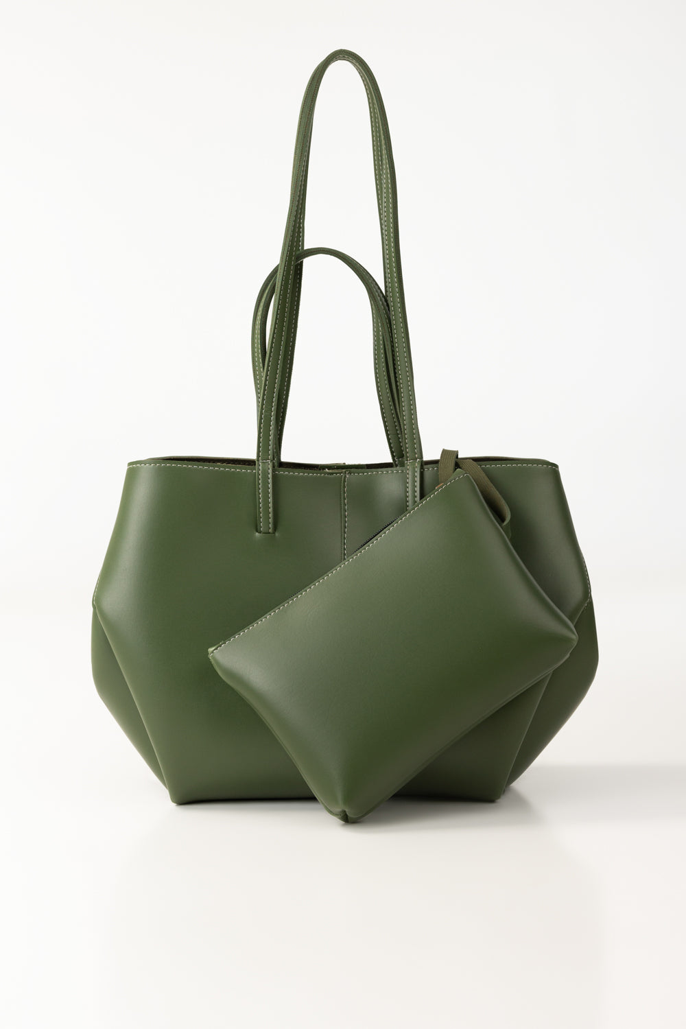 Polene Paris Green Tote Bag