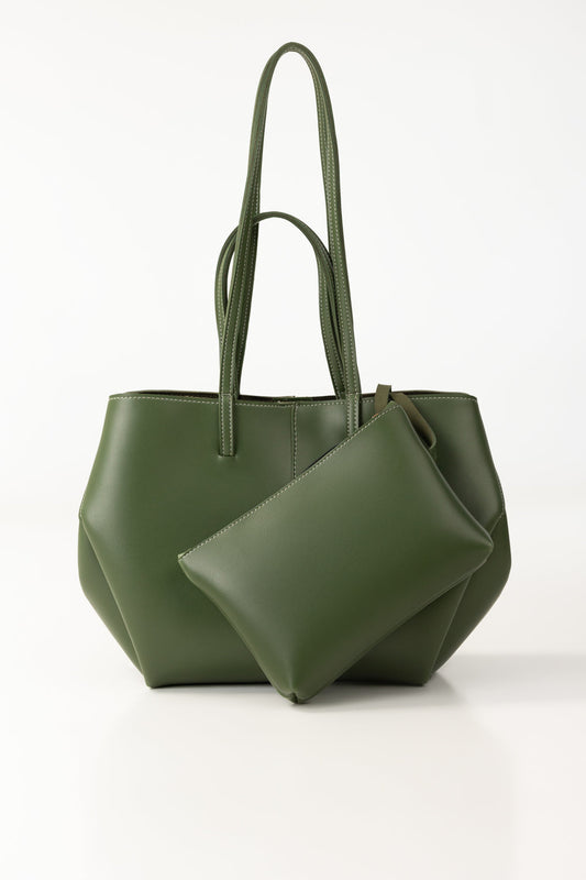 Polene Paris Green Tote Bag