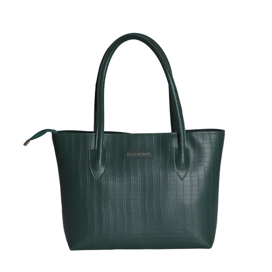 Green Belle Croc Tote Bag