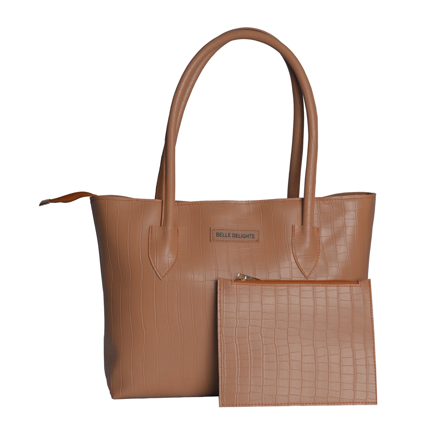 Beige Belle Croc Tote Bag