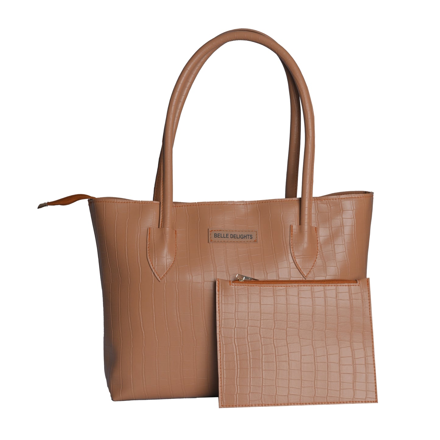 Beige Belle Croc Tote Bag