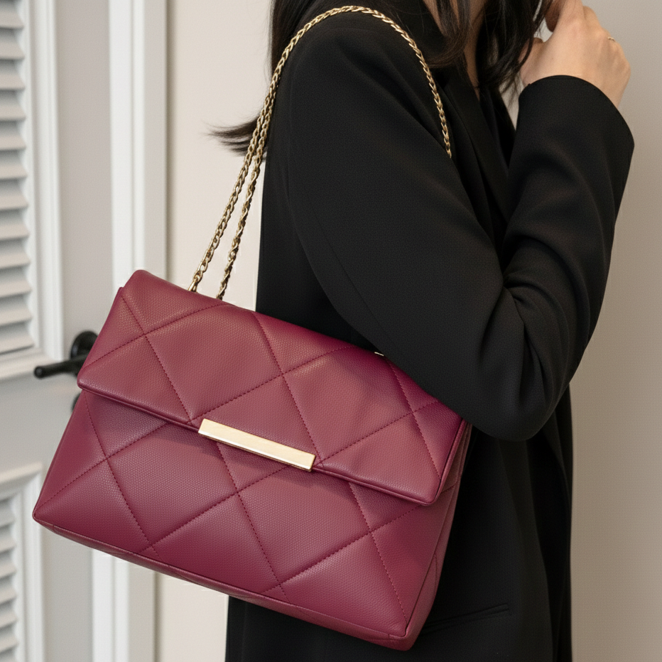 Belle The Luna Fold Bag Maroon