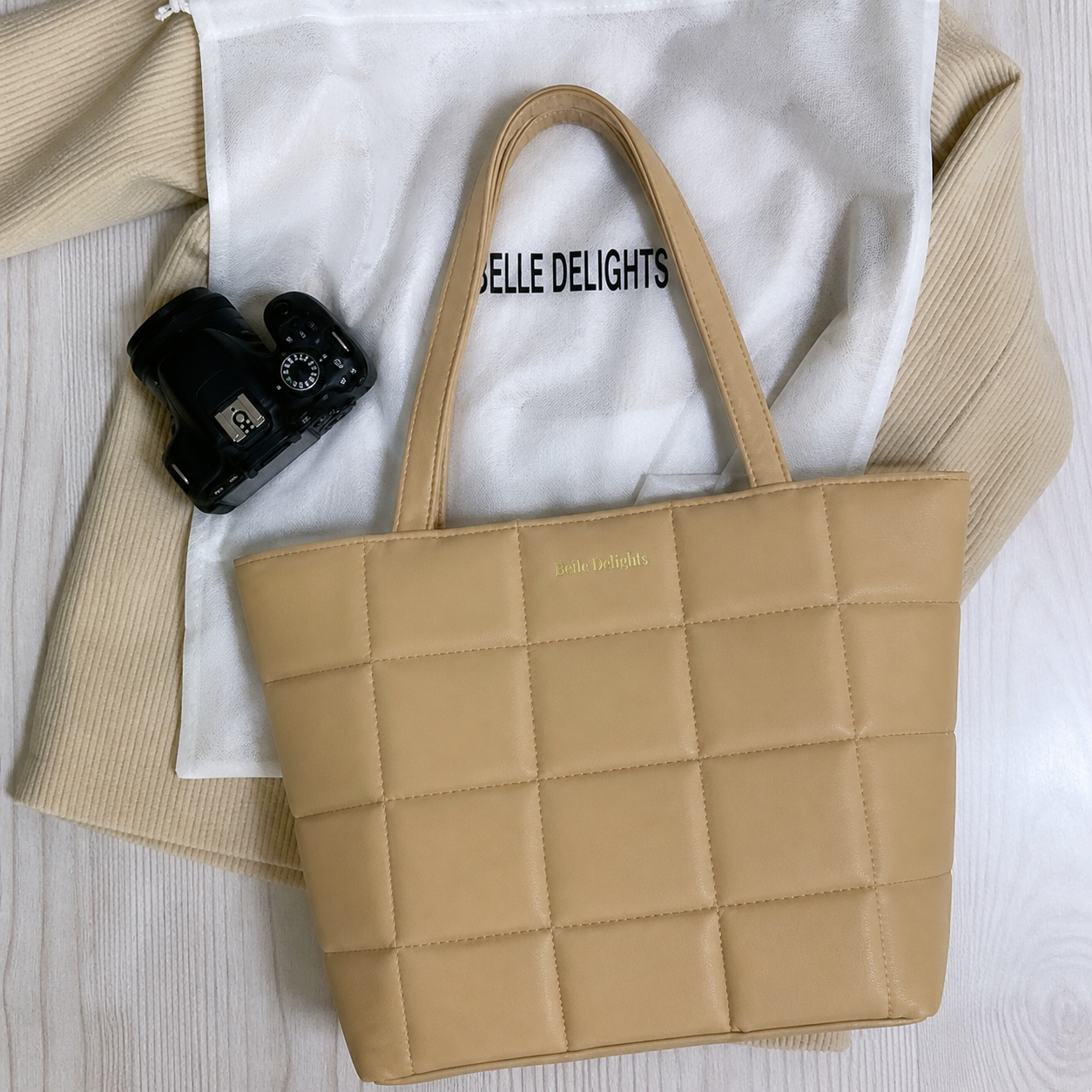 Beige Belle Luxe Tote Bag