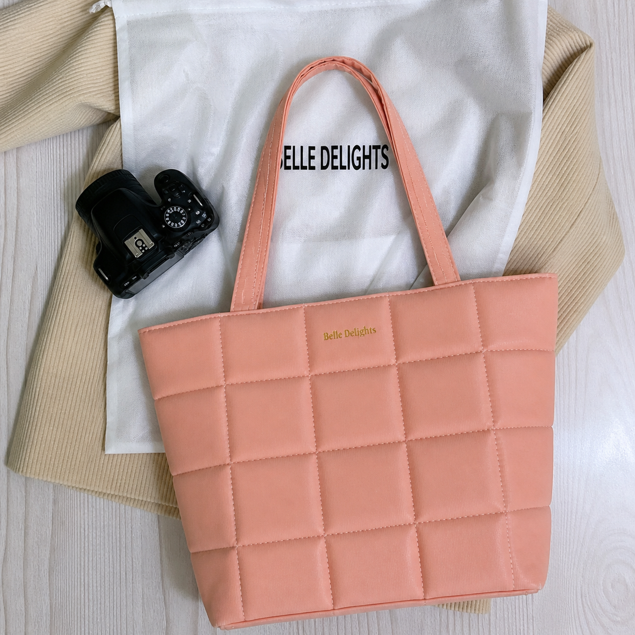 Peach Pink Belle Luxe Tote Bag