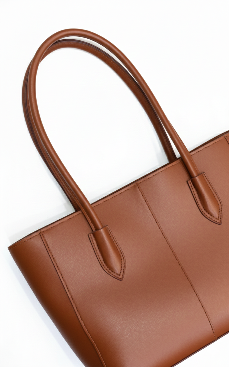 Carla Shoulder Tote Brown  (Zip Closure)