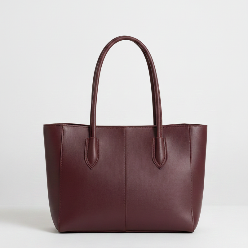 Carla Shoulder Tote Maroon  (Zip Closure)
