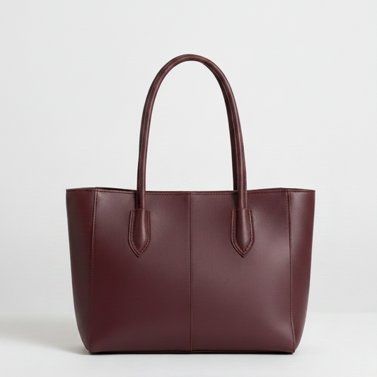 Carla Shoulder Tote Maroon  (Zip Closure)