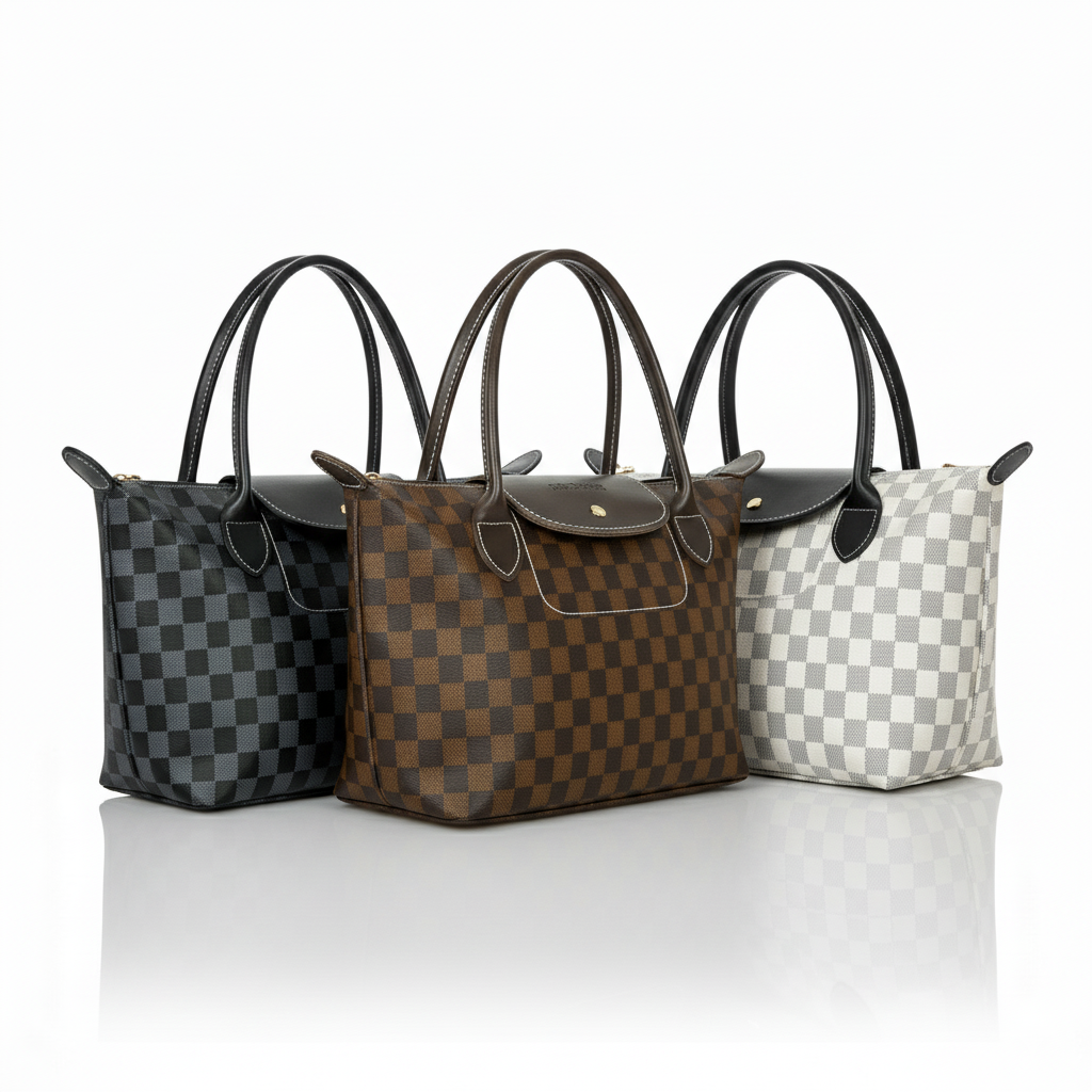 Brown Checkered Belle LongChamp