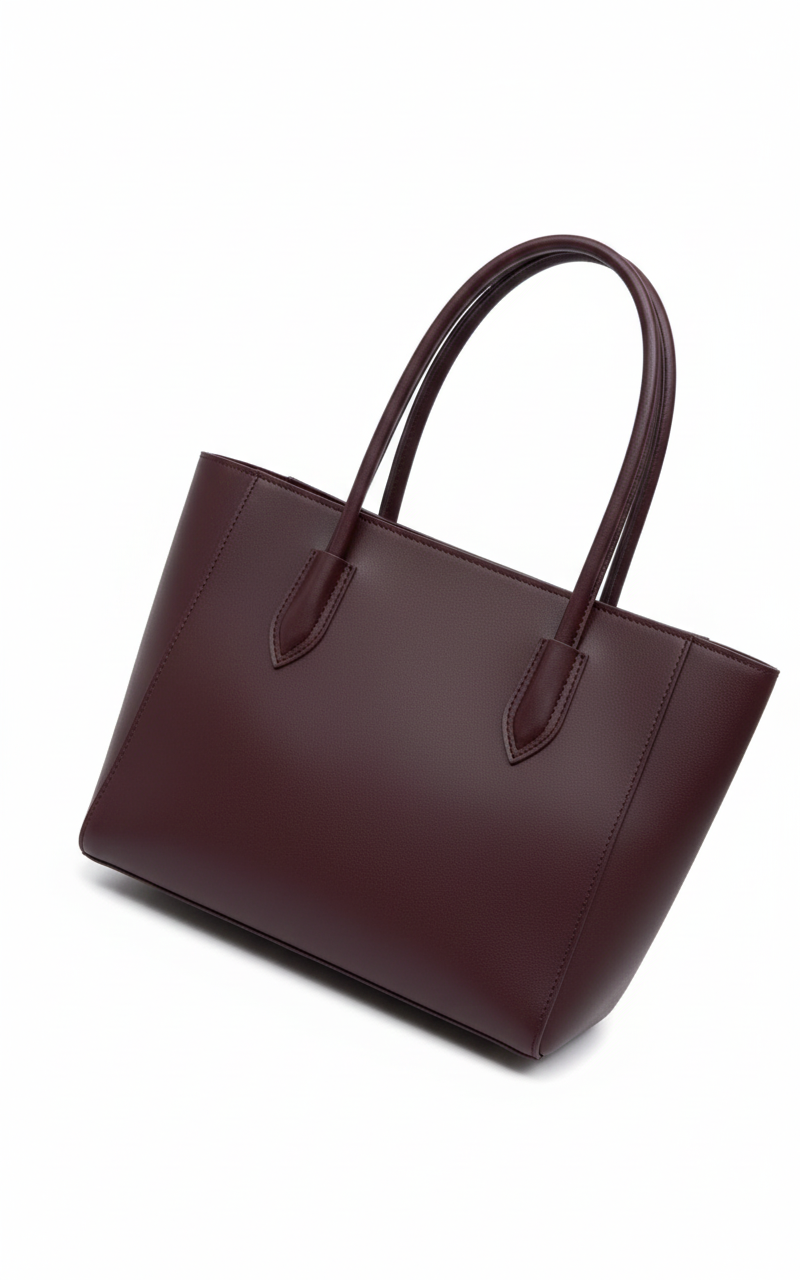 Carla Shoulder Tote Maroon  (Zip Closure)