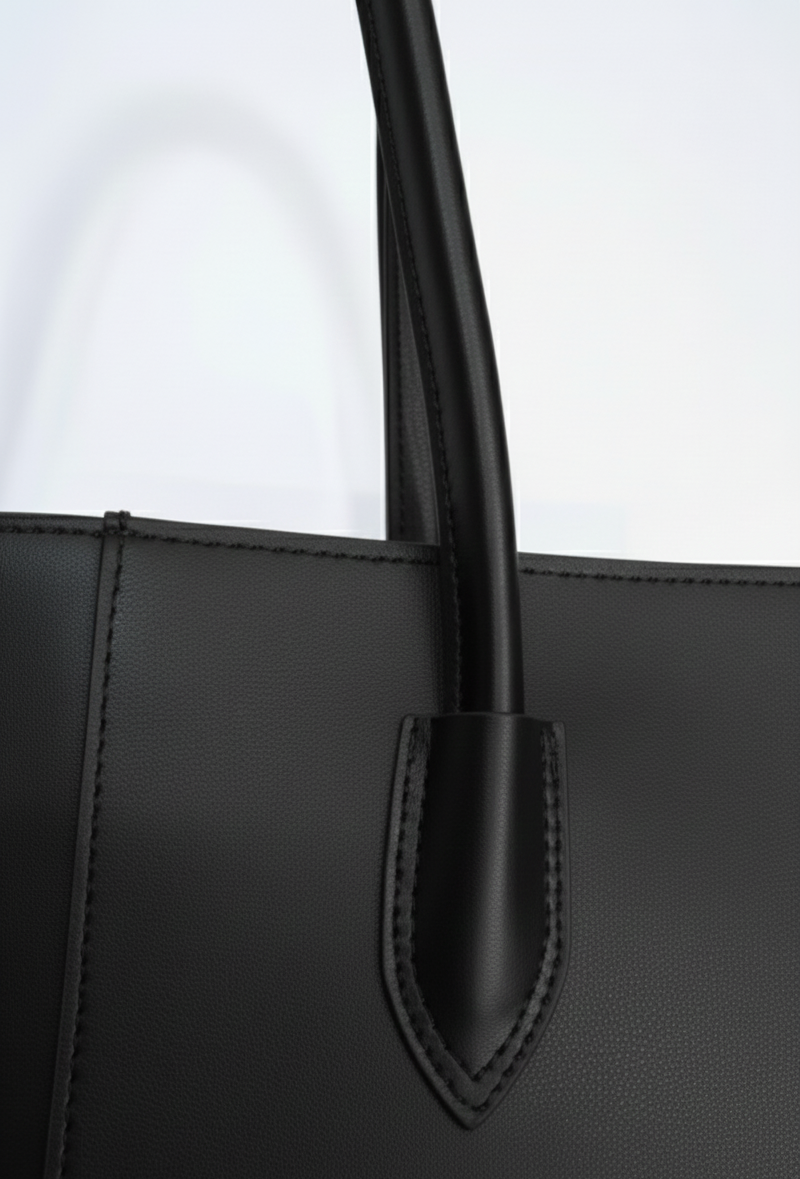 Carla Shoulder Tote Black (Zip Closure )
