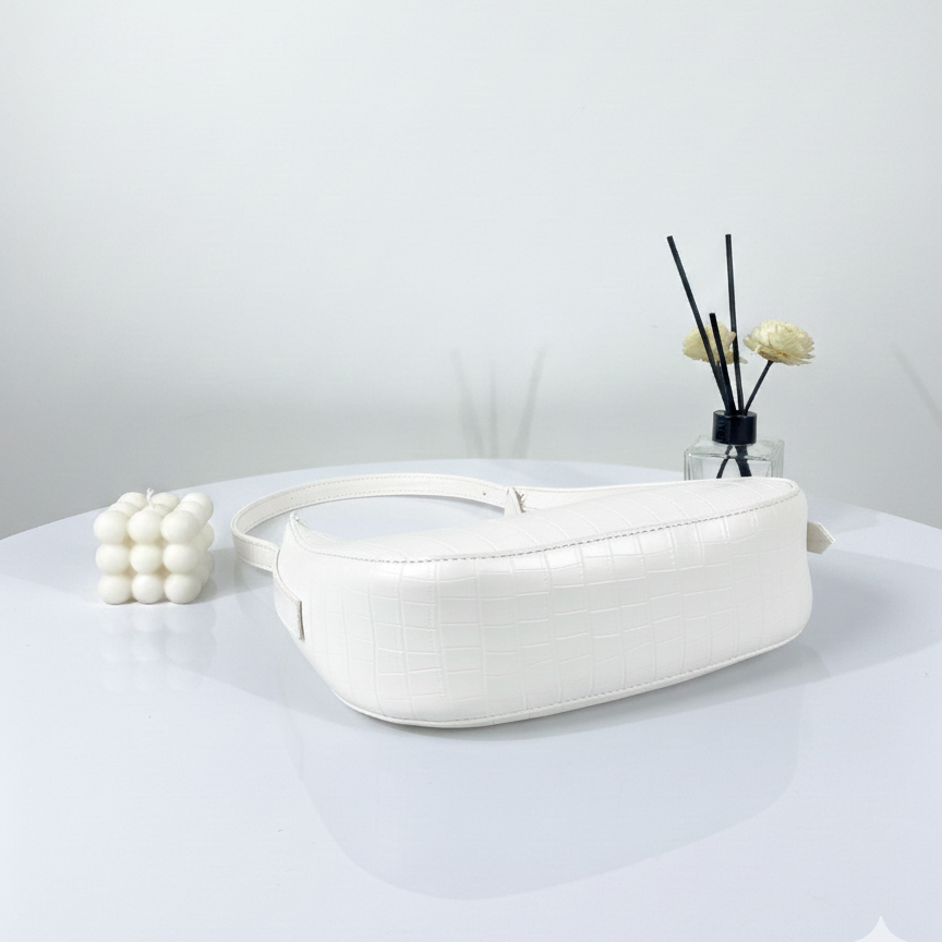 White Belle Croc Moon Shape Bag