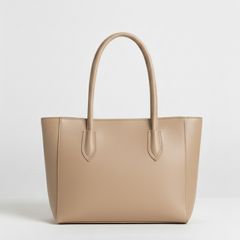Carla Shoulder Tote Beige  (Zip Closure)