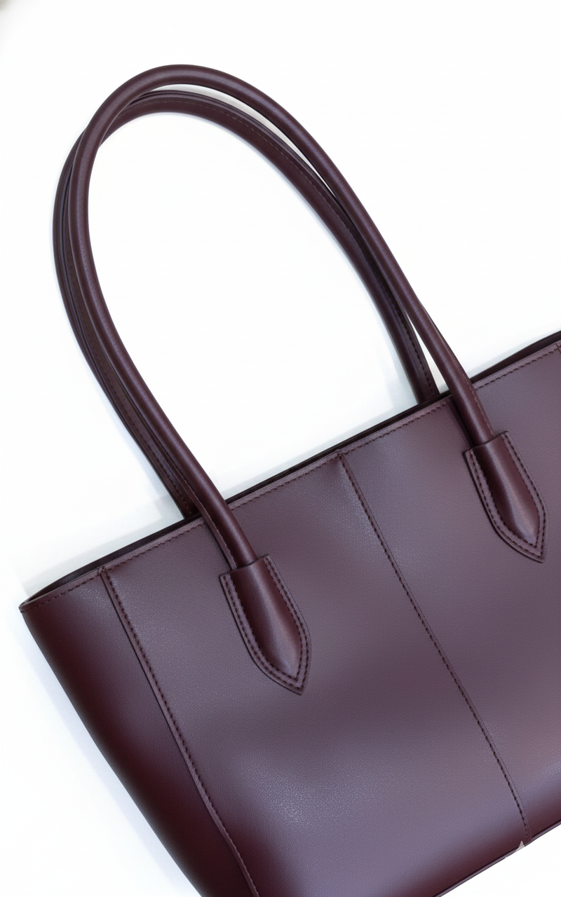 Carla Shoulder Tote Maroon  (Zip Closure)