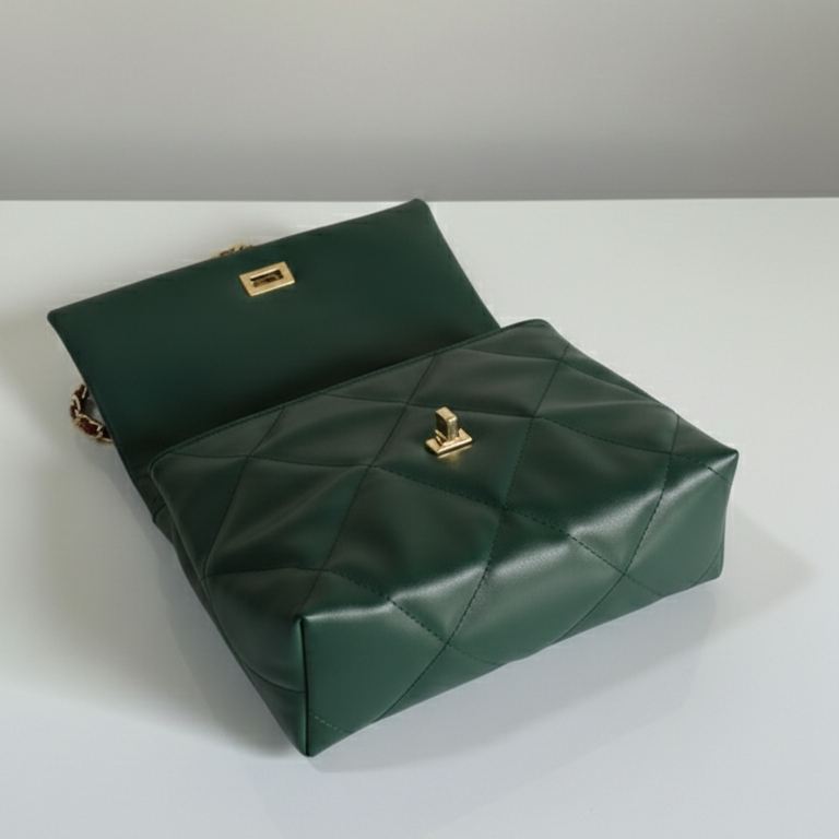 Green Belle The Classic Flap Bag