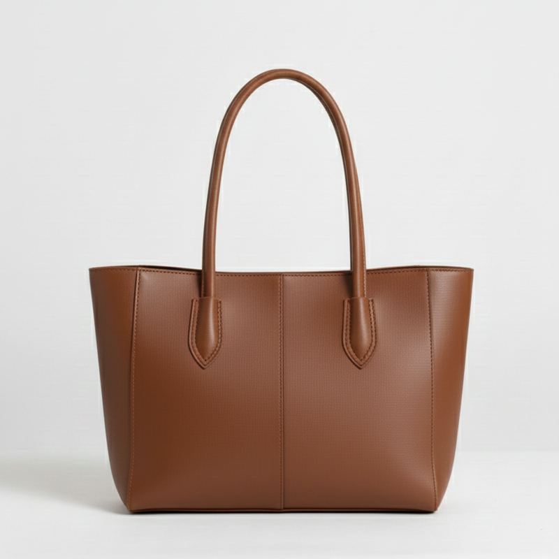 Carla Shoulder Tote Brown  (Zip Closure)
