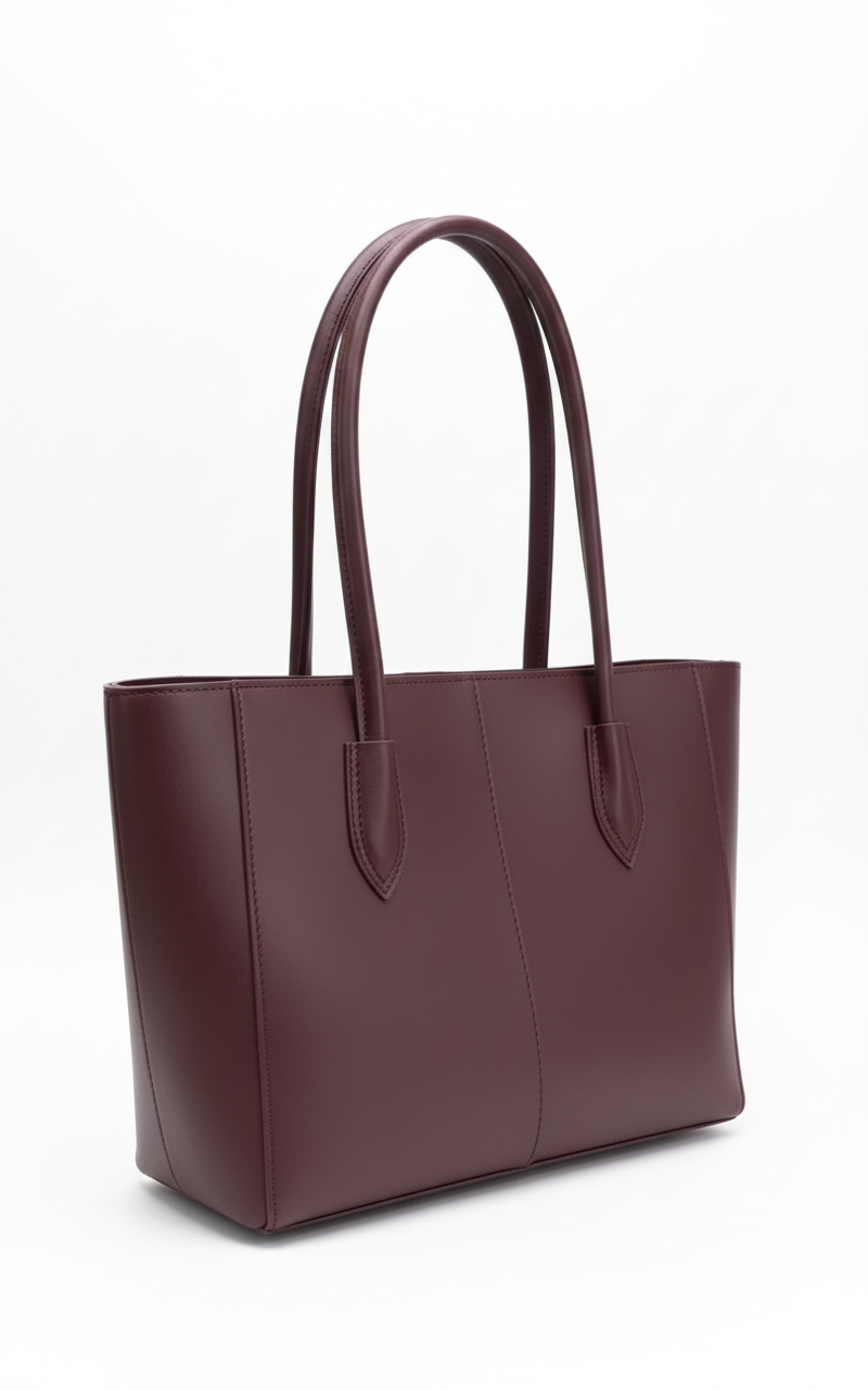 Carla Shoulder Tote Maroon  (Zip Closure)