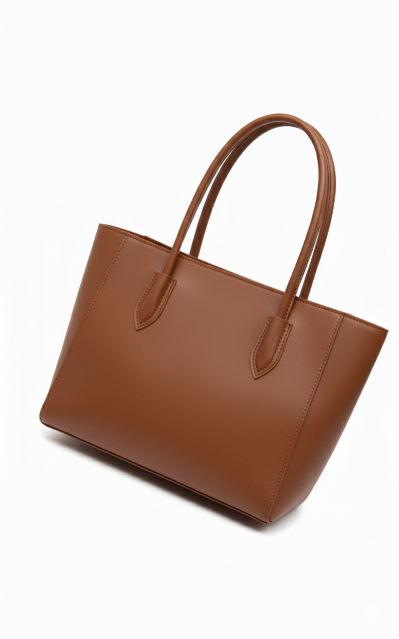 Carla Shoulder Tote Brown  (Zip Closure)