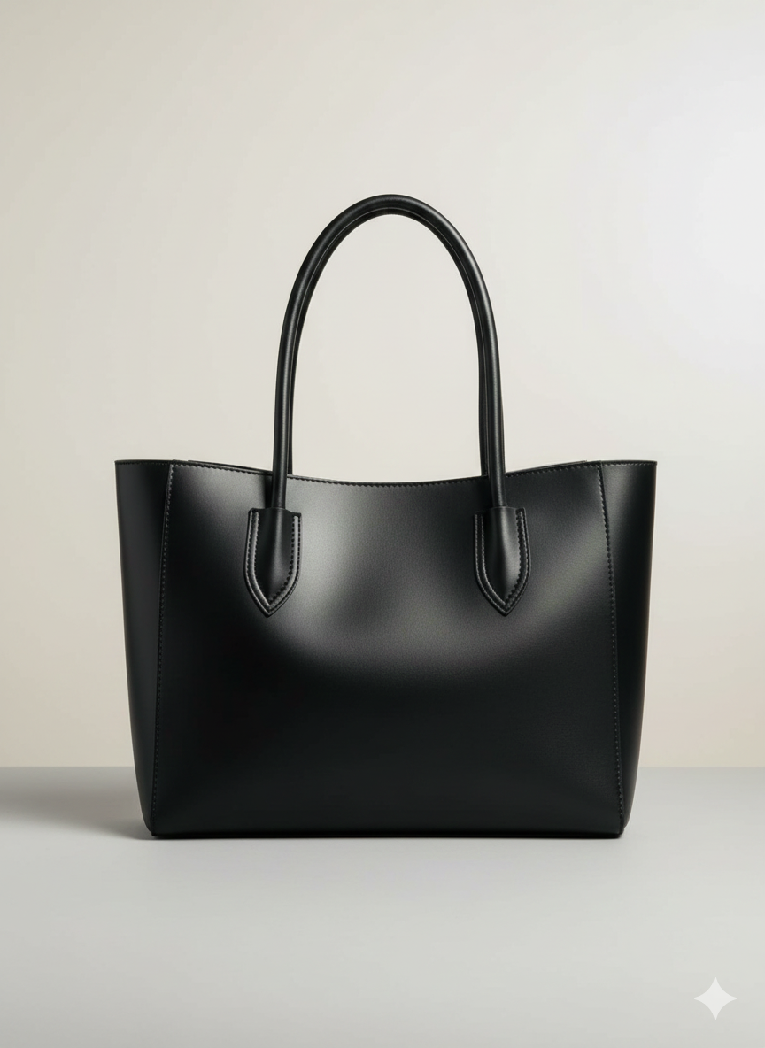 Carla Shoulder Tote Black (Zip Closure )