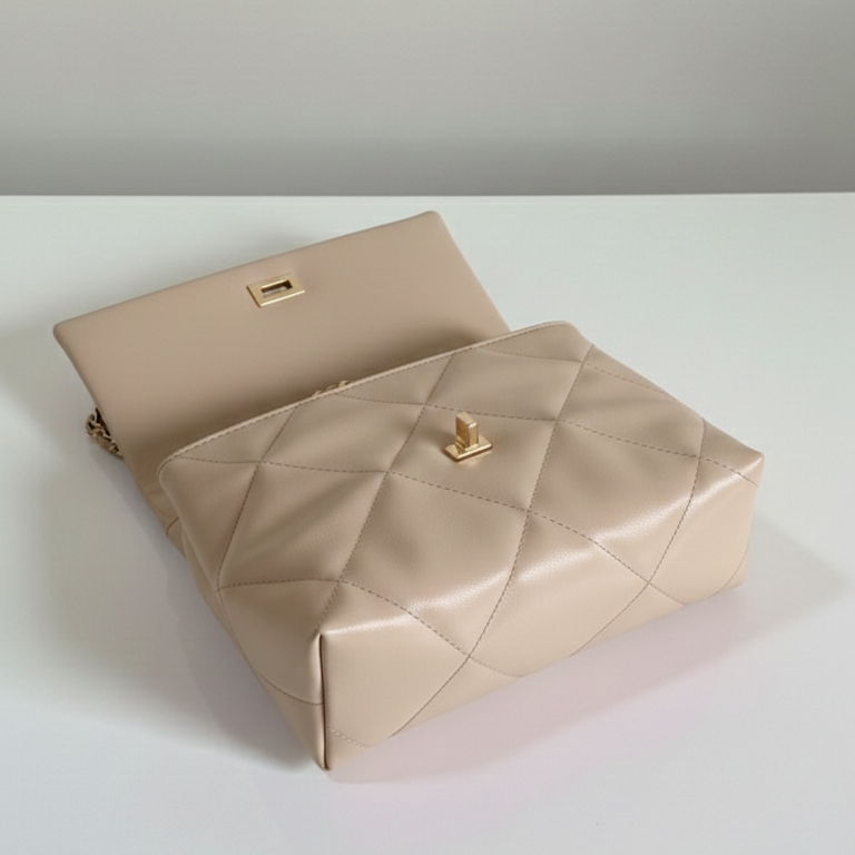 Beige Belle The Classic Flap Bag