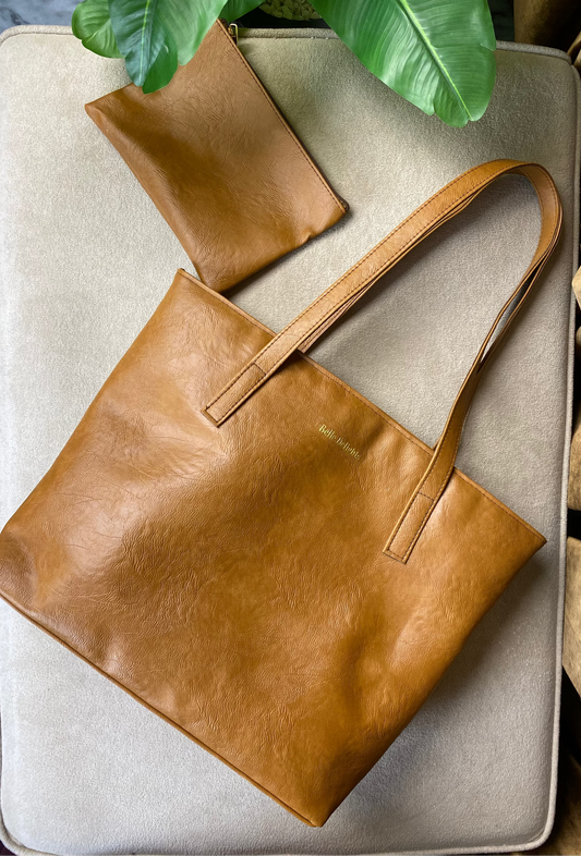 Belle Delights Carry-All Tote Bag (tan brown)