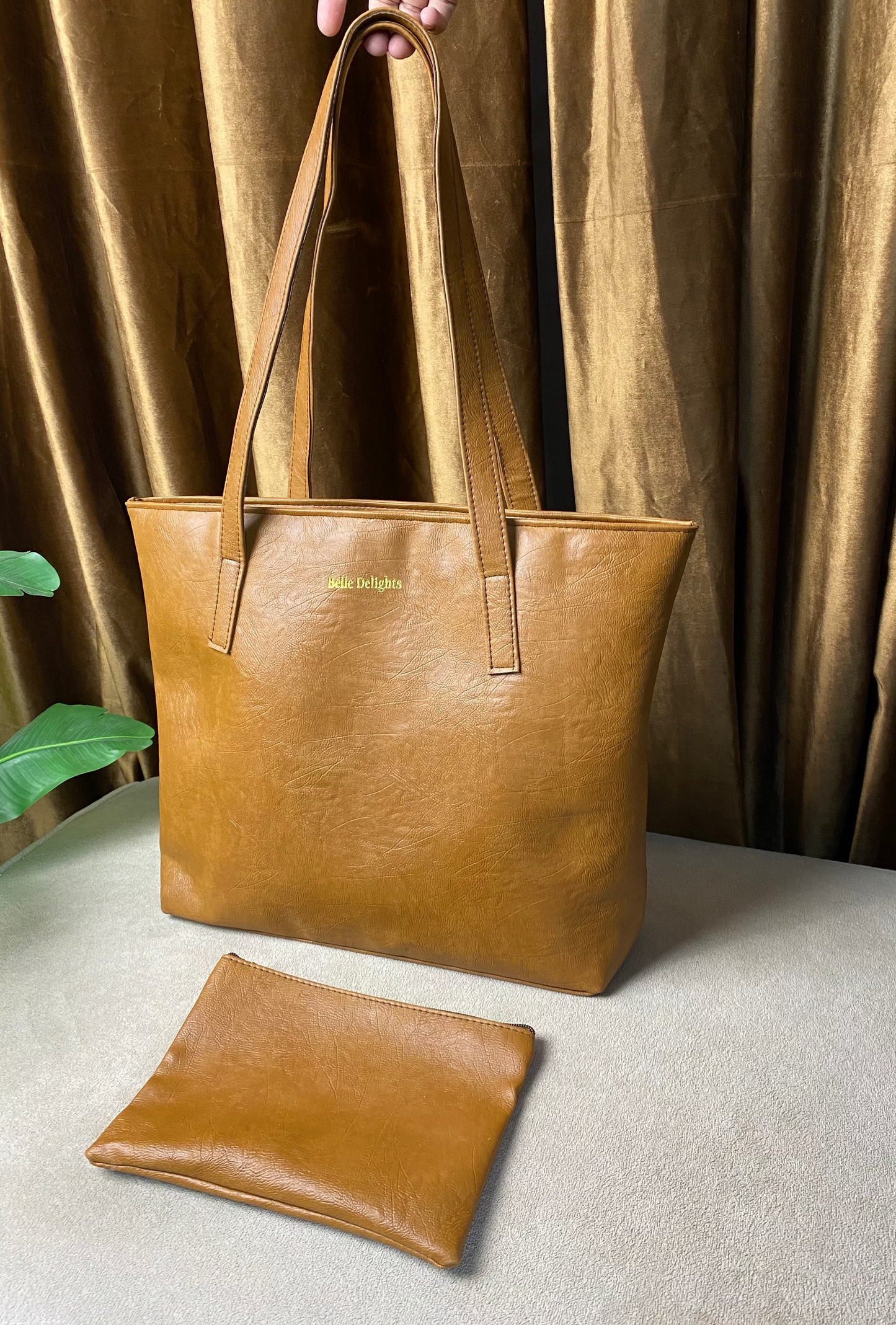 Belle Delights Carry-All Tote Bag (tan brown)