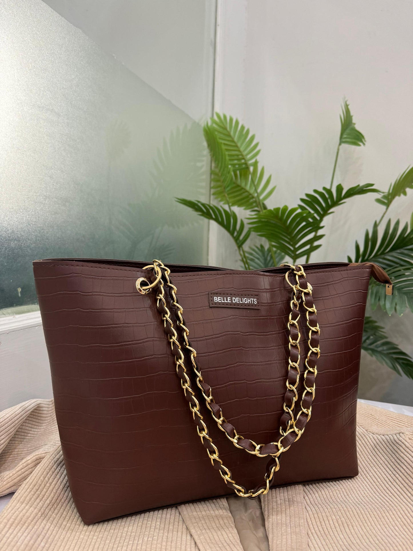 Brown New Wave Tote Bag