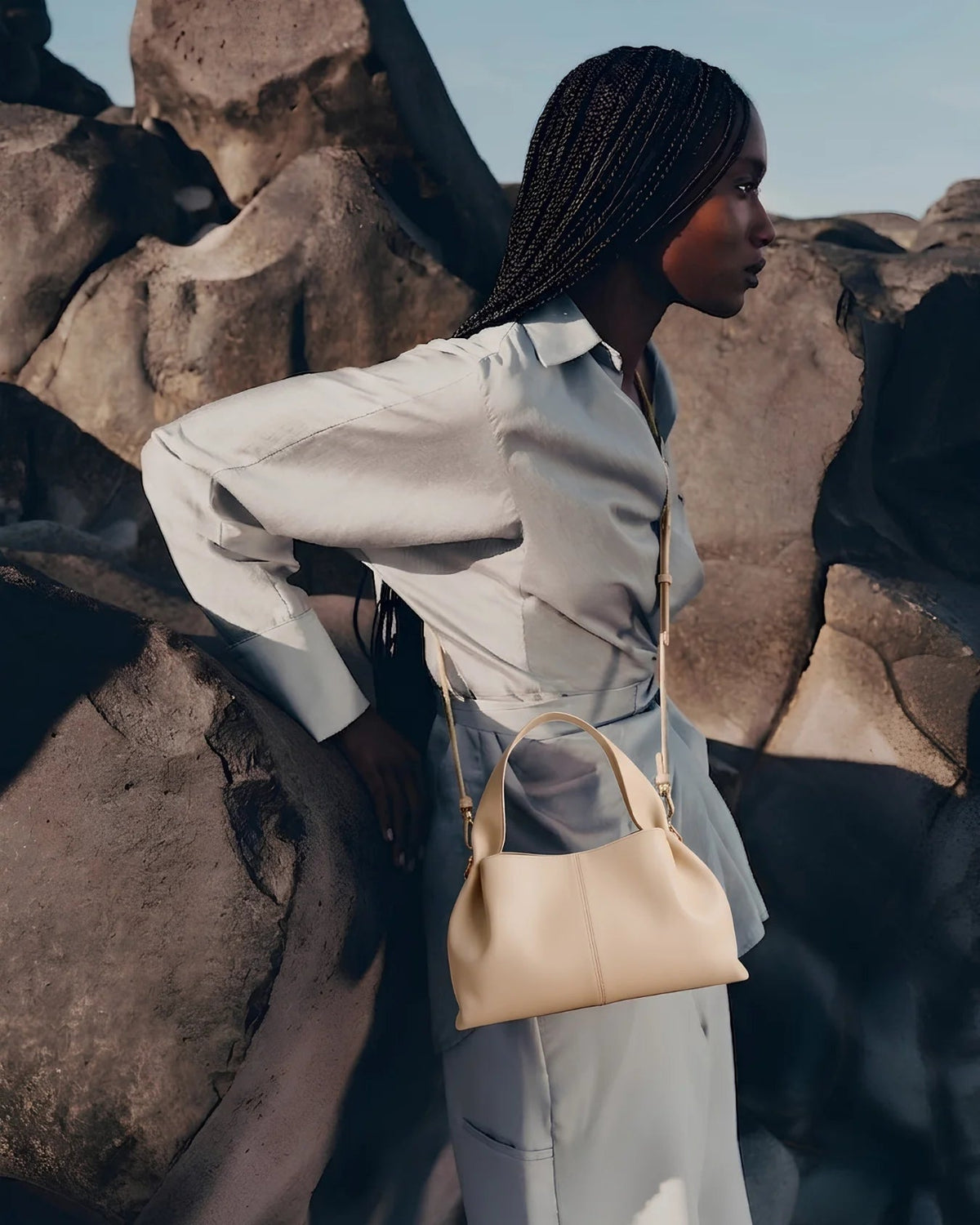 The Claire Bag Black Beige