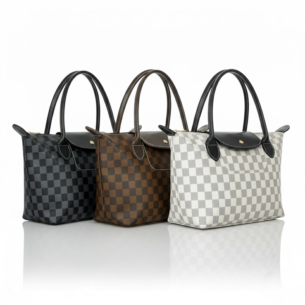 Black Checkered Belle LongChamp