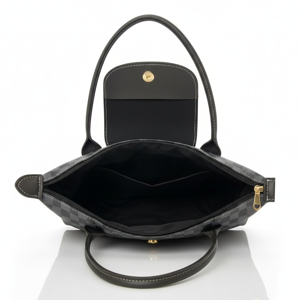 Black Checkered Belle LongChamp