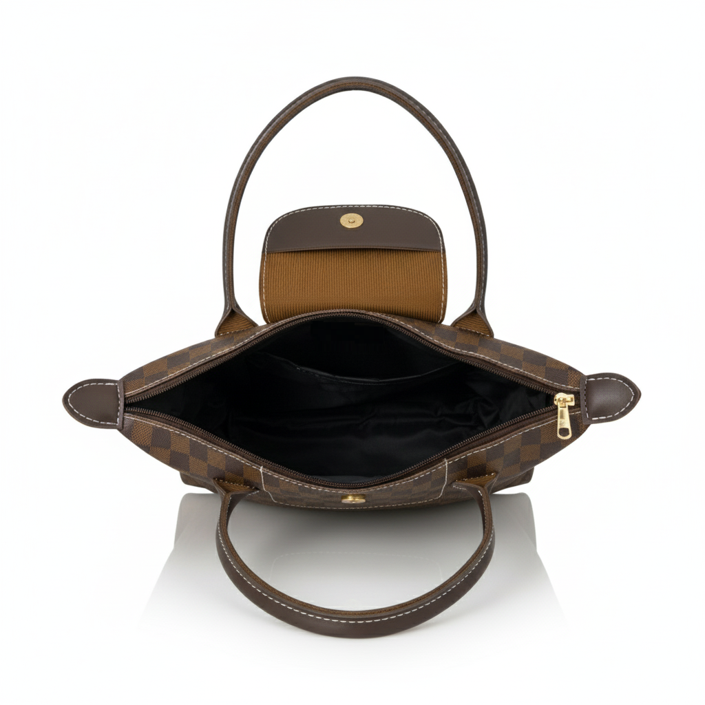 Brown Checkered Belle LongChamp