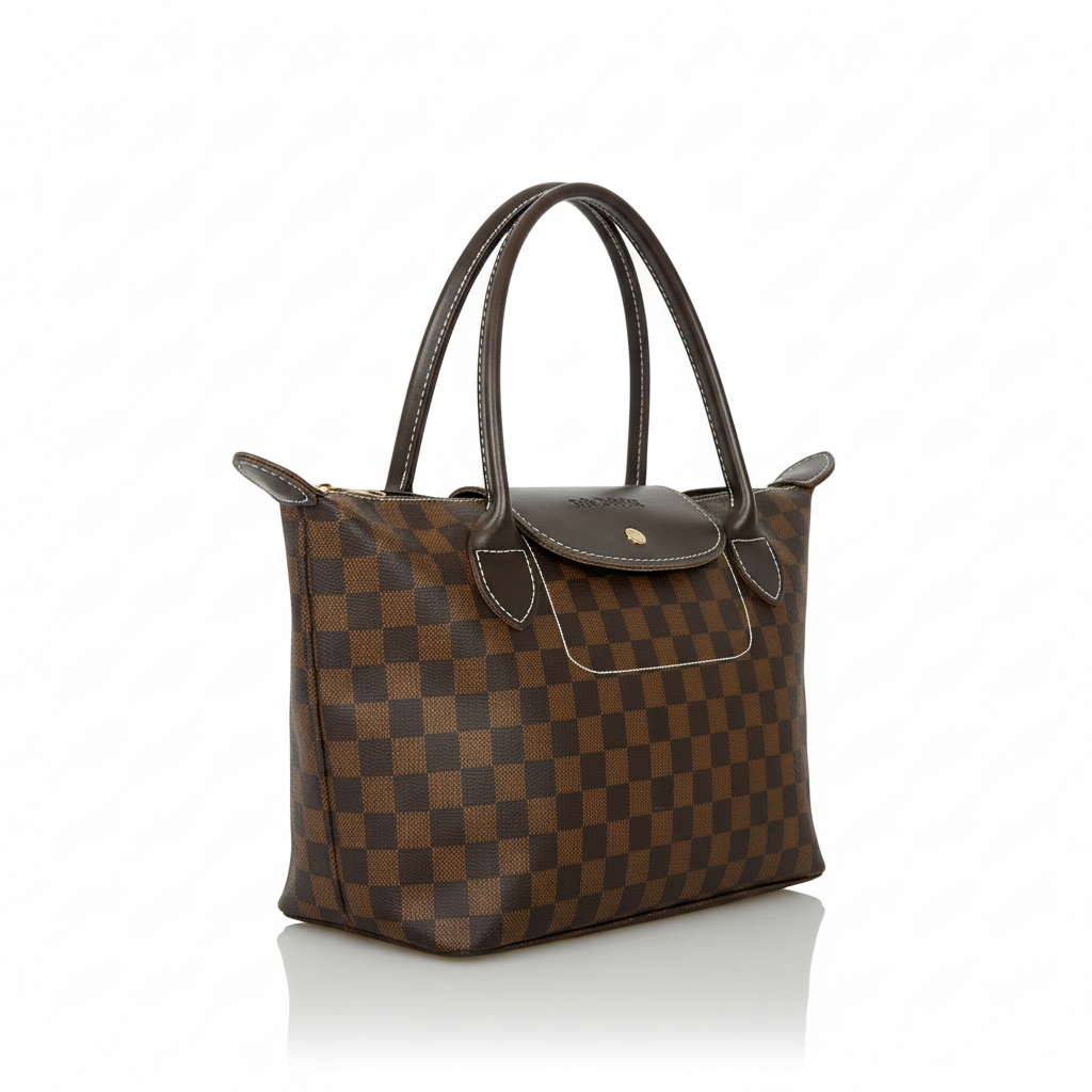 Brown Checkered Belle LongChamp