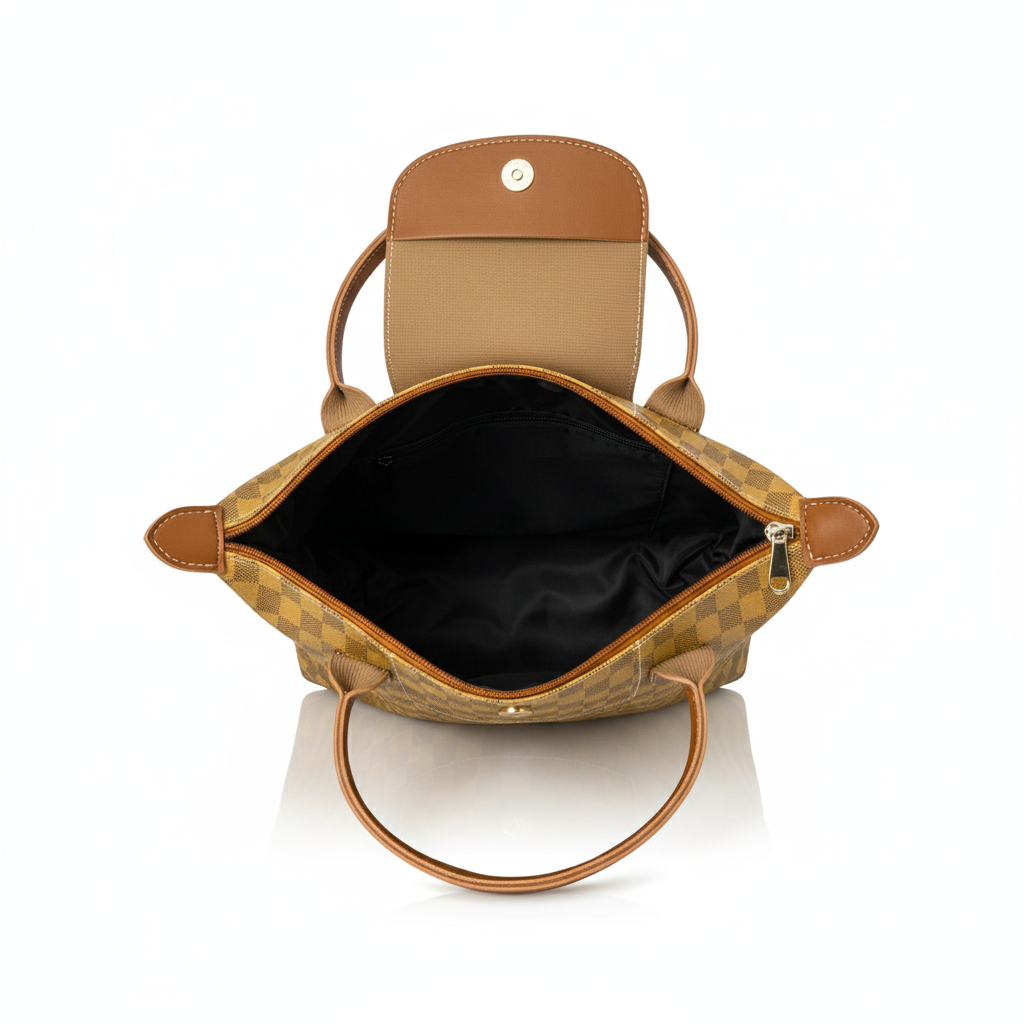 Wood Checkered Belle LongChamp