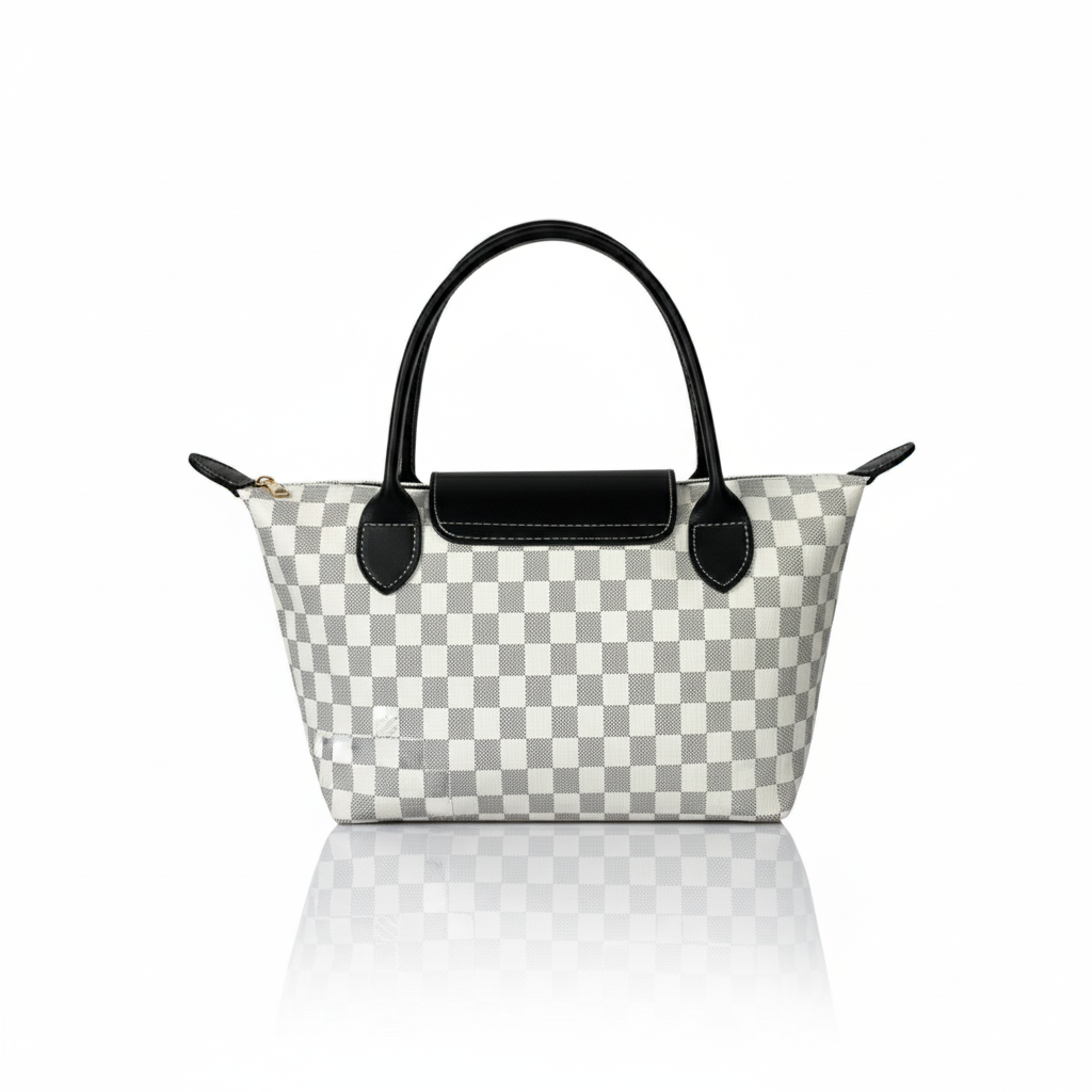 White Checkered Belle LongChamp
