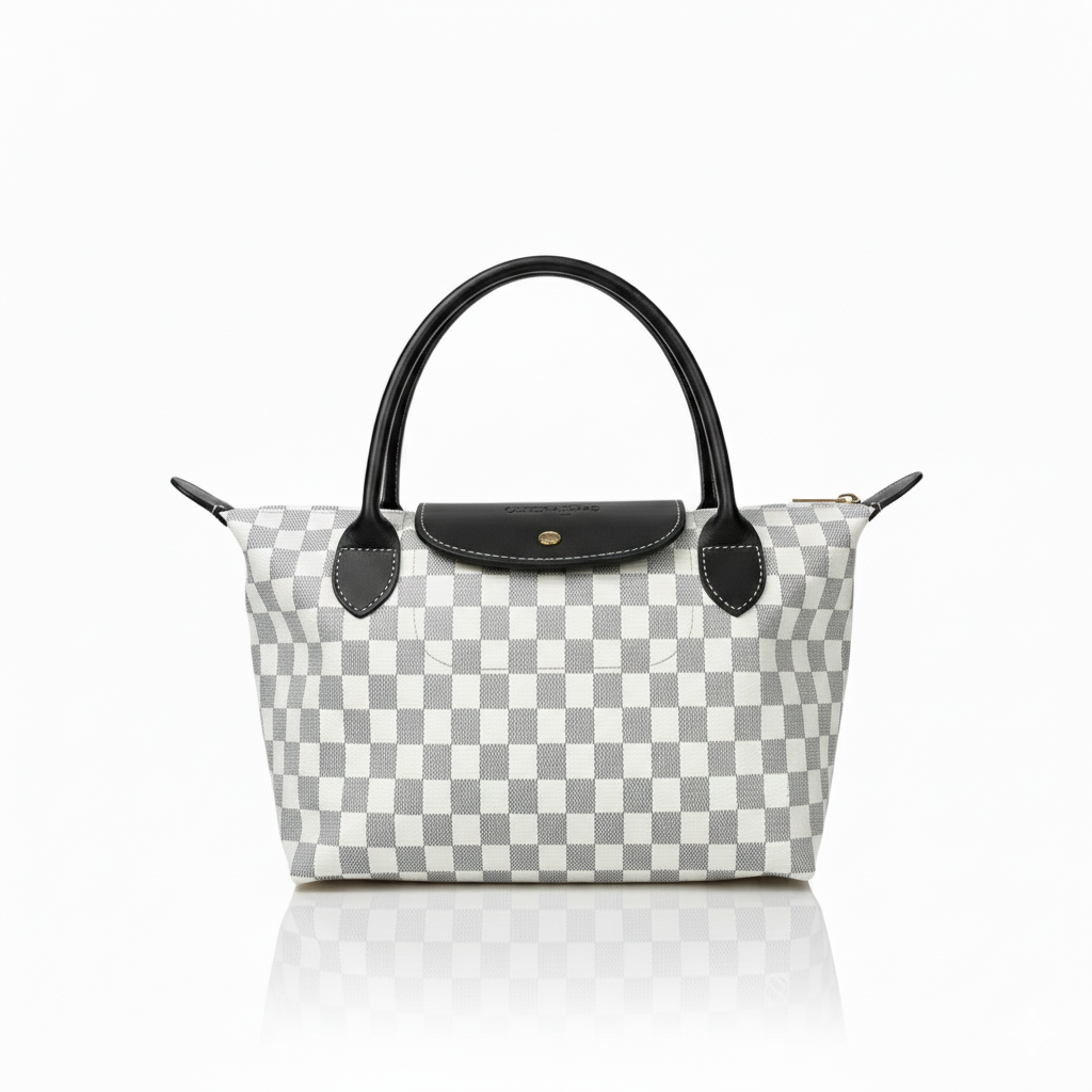 White Checkered Belle LongChamp