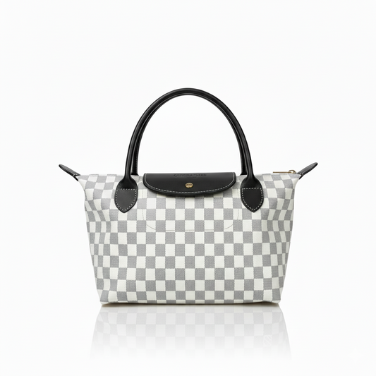 White Checkered Belle LongChamp