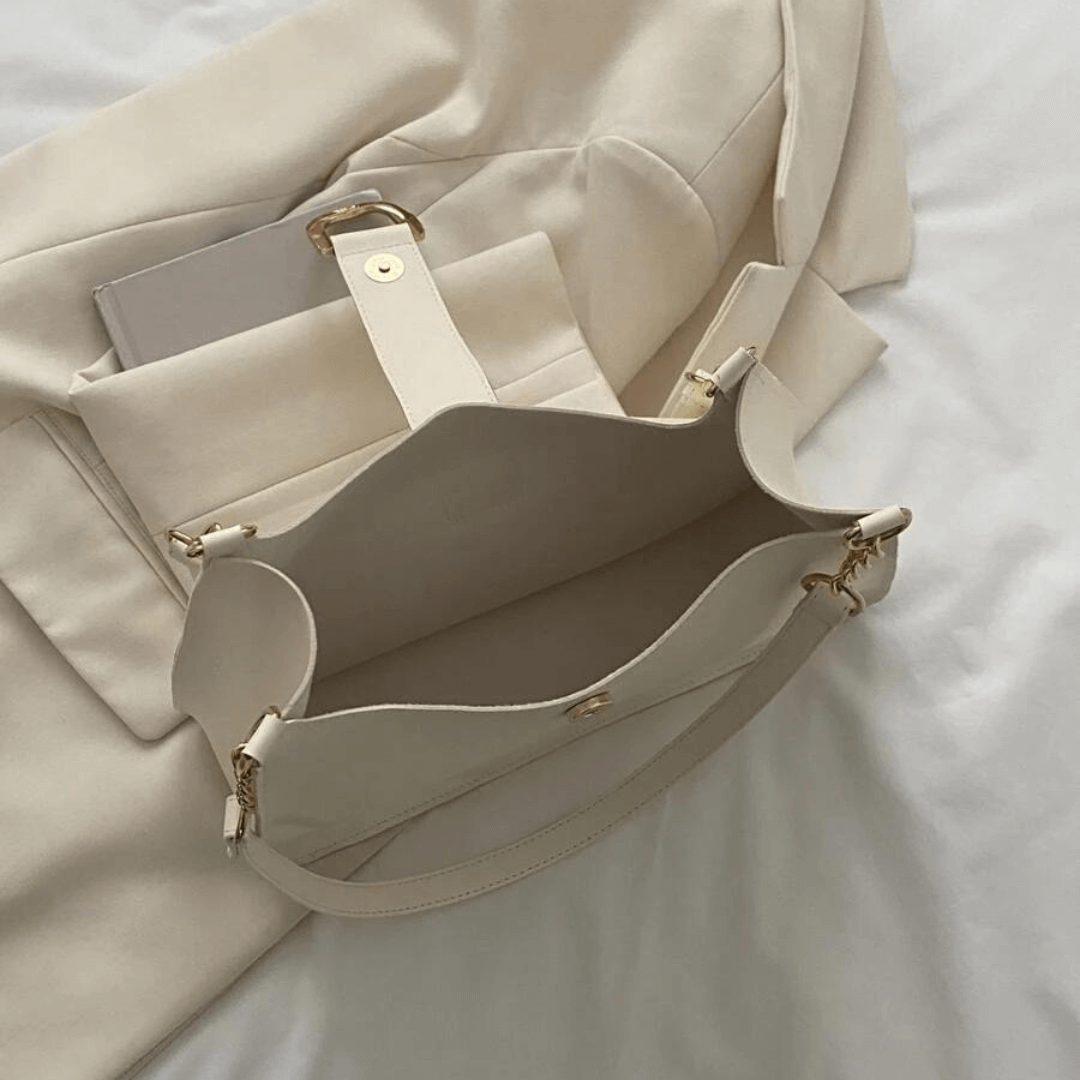 White Belle Buckle Handbag