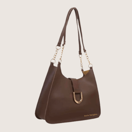 Brown Belle Buckle Handbag