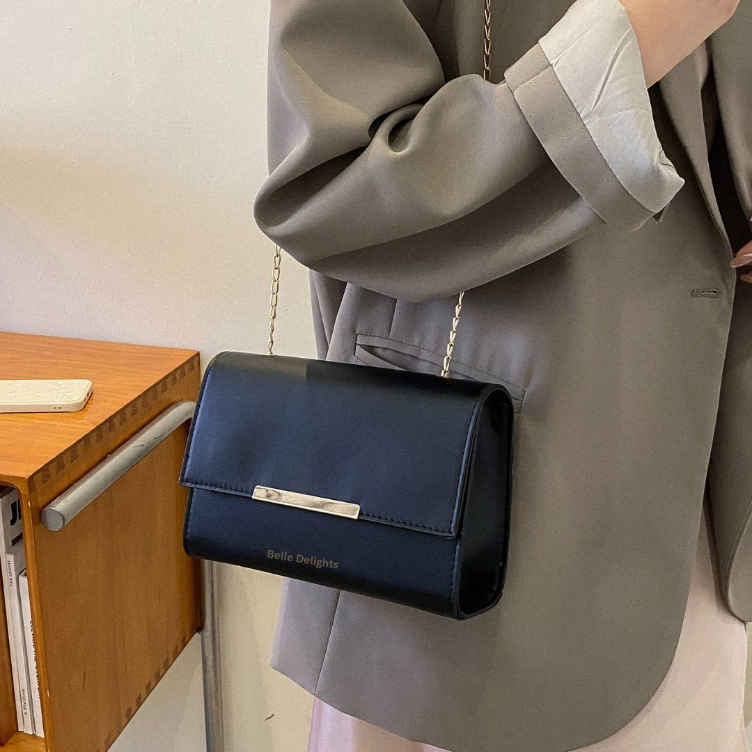 Black Flap Crossbody