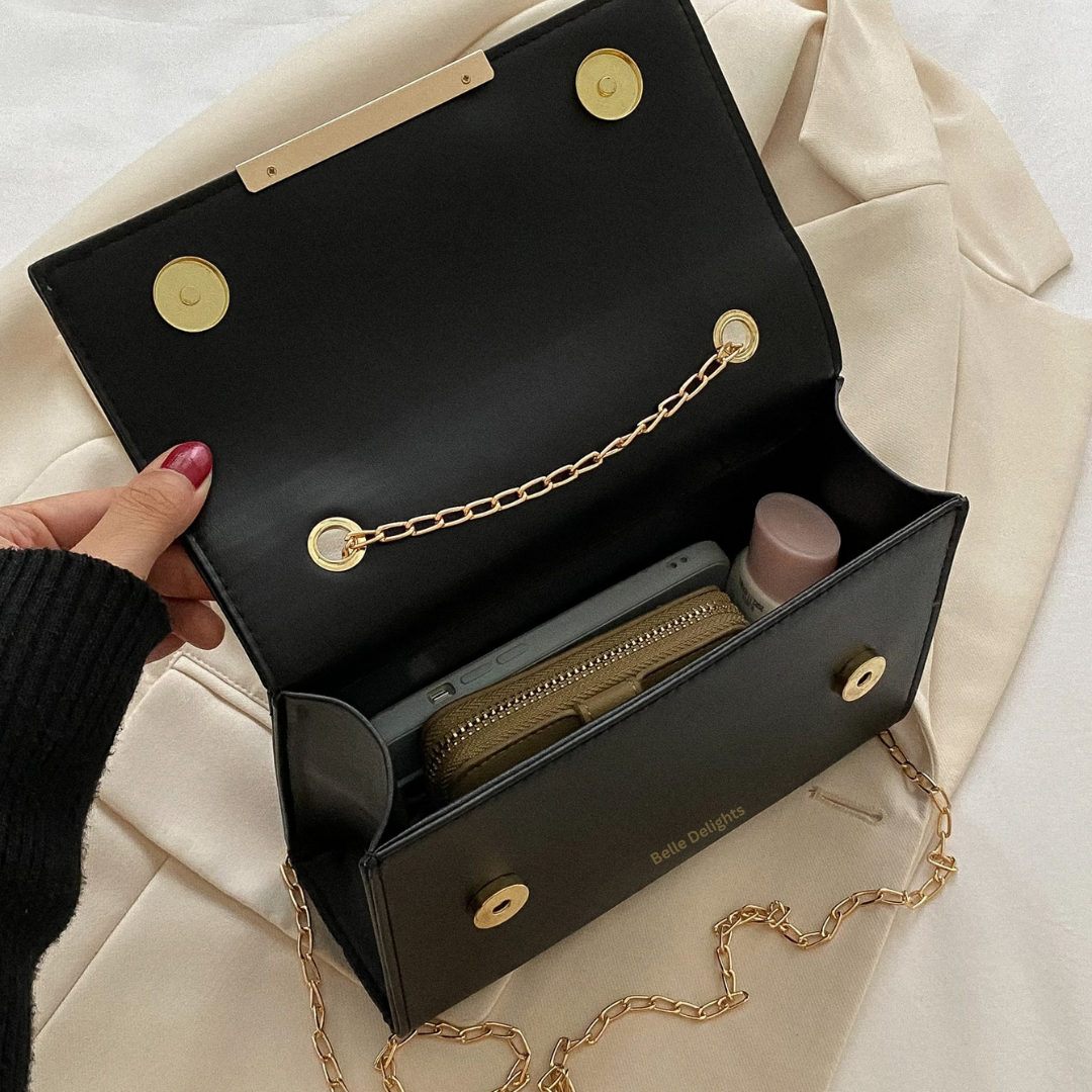 Black Flap Crossbody
