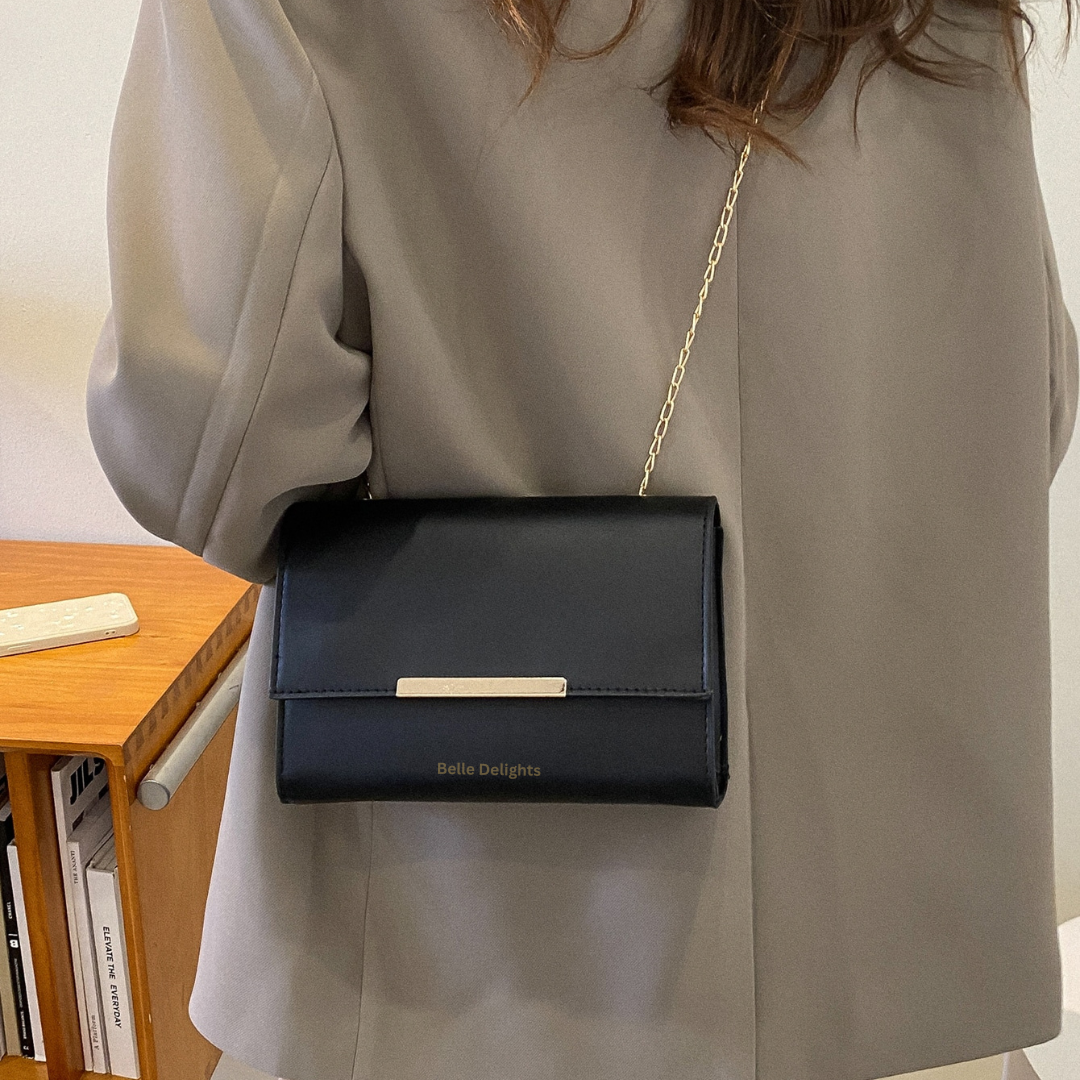 Black Flap Crossbody