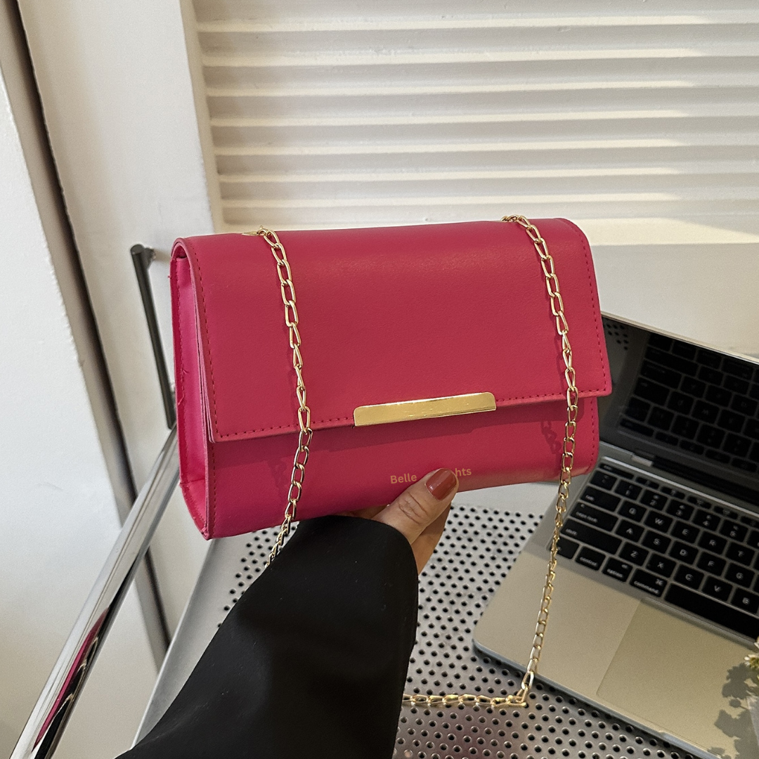Neon Pink Flap Crossbody